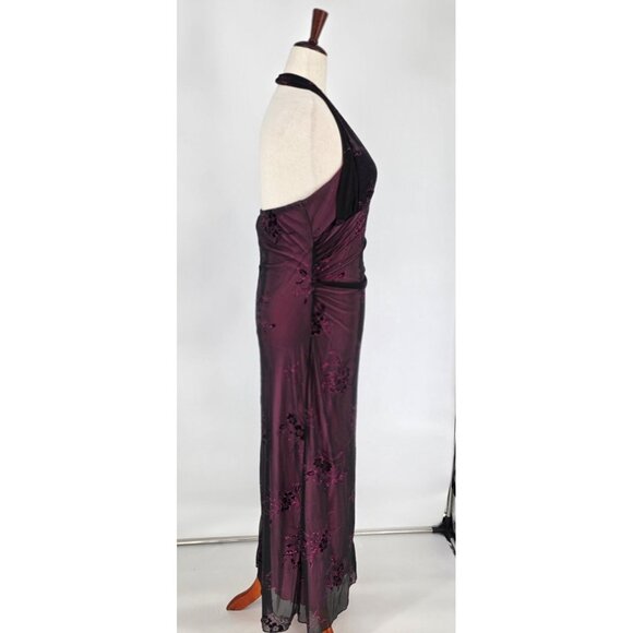 VTG Y2K Taboo Metallic Black Floral Mesh Whimsigoth Maxi Dress Gothic Womens 2X - Picture 8 of 13